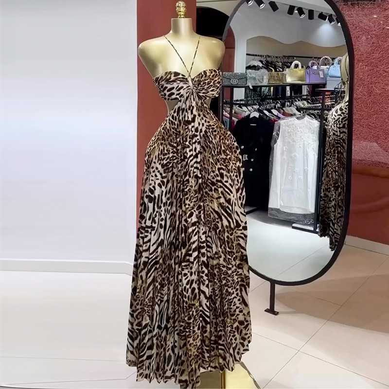 Women'S Holiday Formal Wear - Leopardo impressão feminina vestido de baile