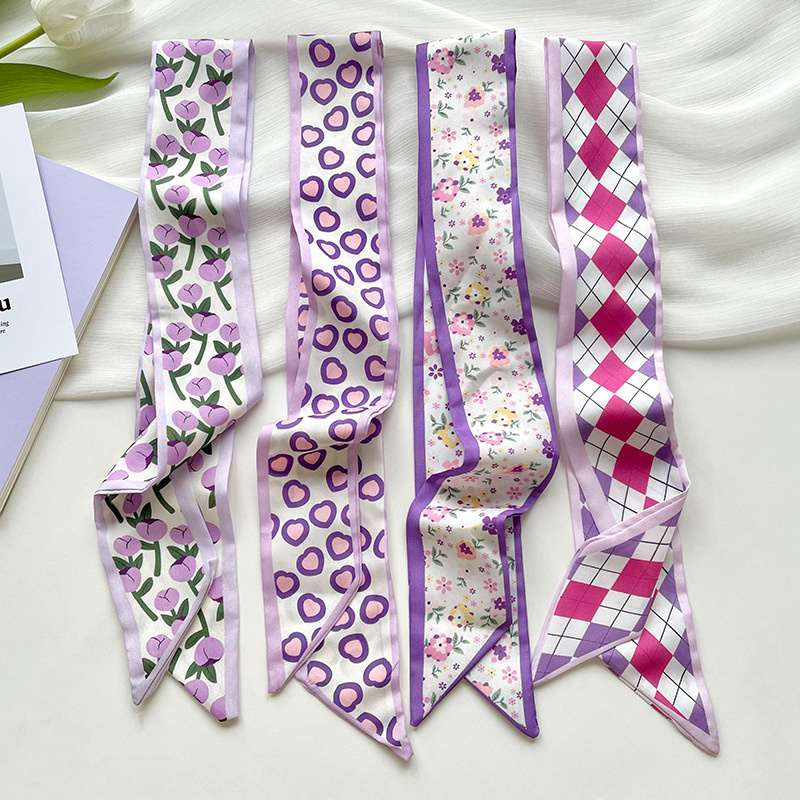 Scarf Silk Neck - Novo luxo estreito curto lenço de