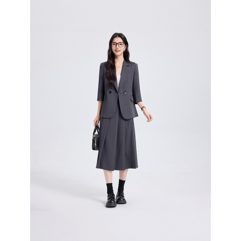 Women Formal Wear Shirt And Pant - Conjunto de Terno Feminino Azul Marinho