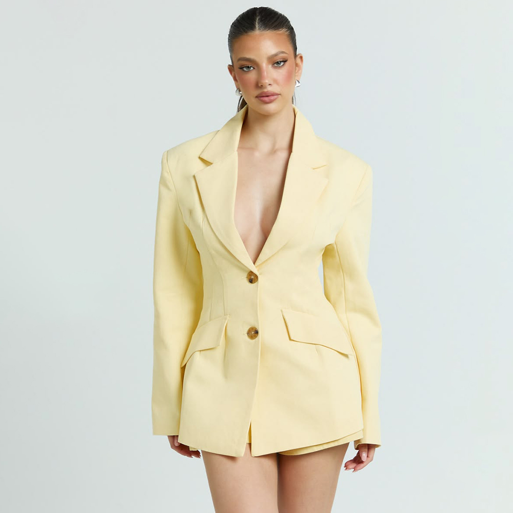 Conjunto Feminino Amarelo Clar - Women Formal Wear Shirt And Pant avaliação e preço