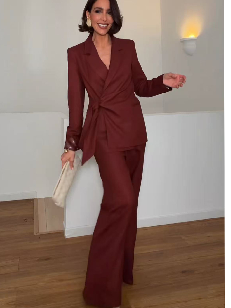 Conjunto de Blazer e Calças pa - Women Formal Wear Blazer Set avaliação e preço