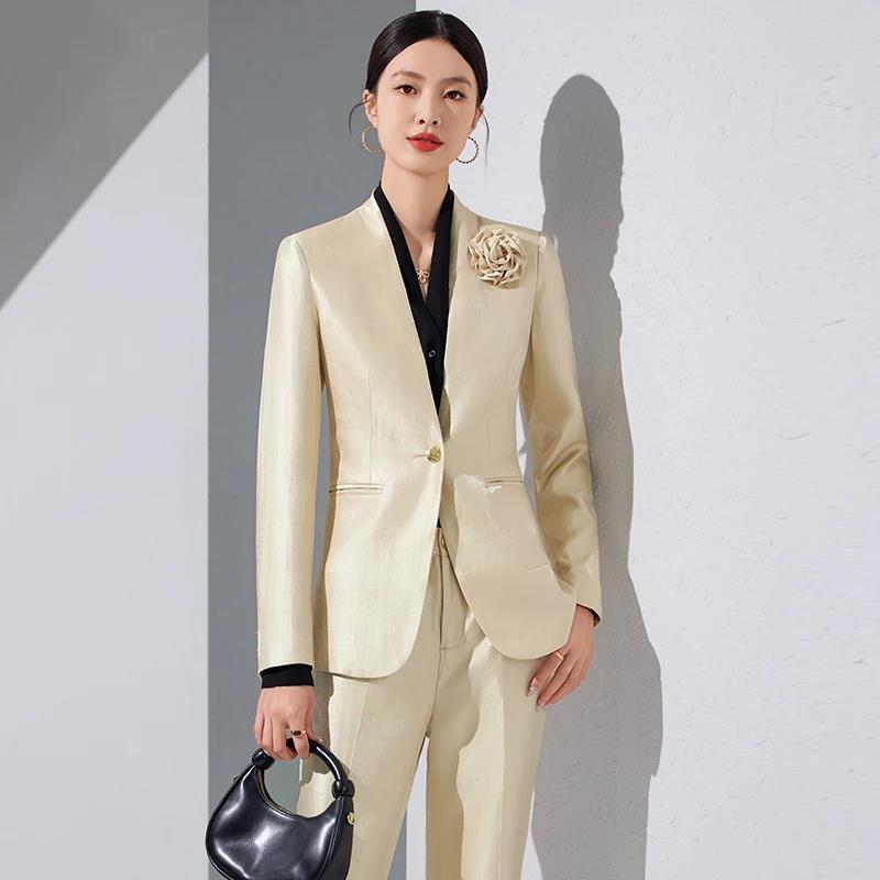 Mulheres blazer calças define  - Women Formal Wear Blazer Set avaliação e preço