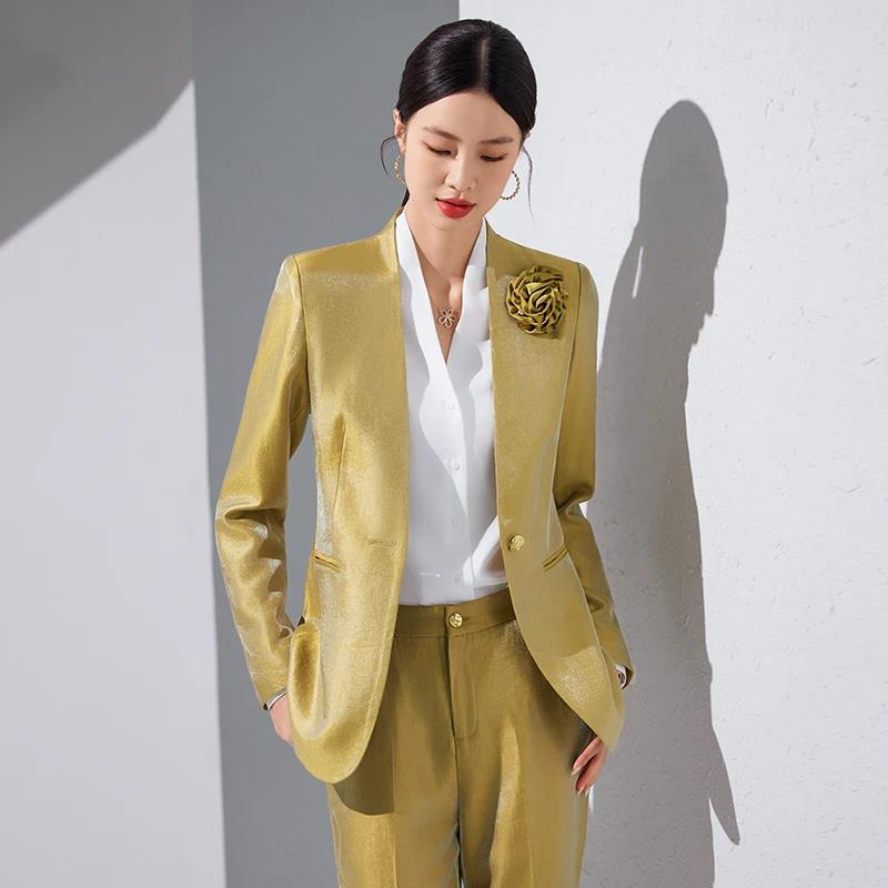 Mulheres blazer calças define  - Women Formal Wear Blazer Set avaliação e preço