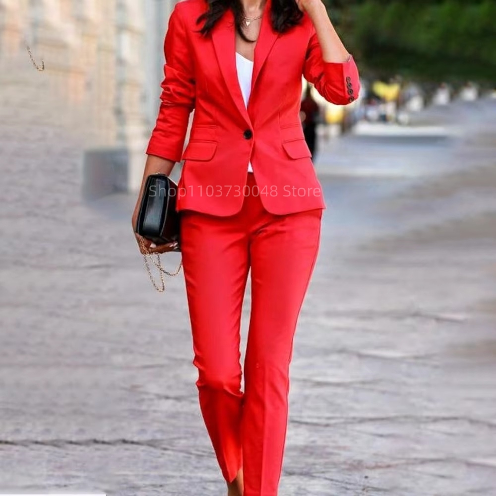 Conjunto de Blazer e Calças pa - Women Formal Wear Blazer Set avaliação e preço