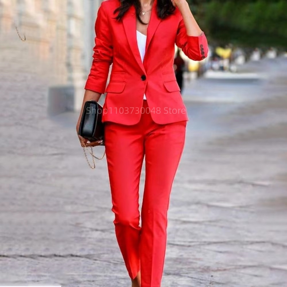 Conjunto de Blazer e Calças pa - Women Formal Wear Blazer Set avaliação e preço